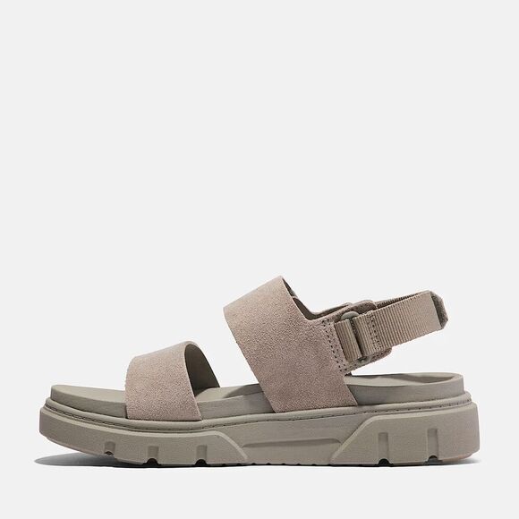 Timberland Greyfield TB0A61MGEO3 Womens Taupe Leather 2-Strap Silde Sandals TF87 - Picture 3 of 15